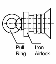 A plan about the sealing end of a ship launching airbag